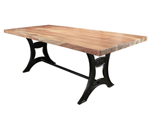 Tao dining table (straight cut) with cast iron base RFC - Kif-Kif Import