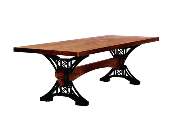 Eiffel industrial base Tao dining table (straight cut) - Kif-Kif Import