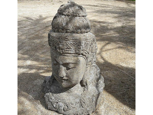 Head of Dewi Tara in stone - Kif-Kif Import