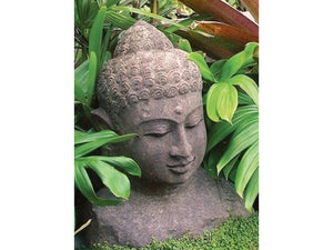 Cabeza de Buda en Piedra verde (Basanita) - Importación Kif-Kif
