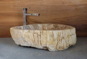 Sink in fossilized wood - Kif-Kif Import