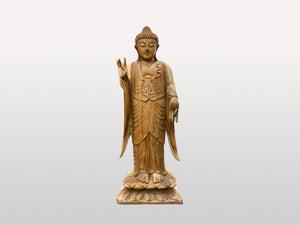 Buda de pie en madera de Suar - Importación Kif-Kif