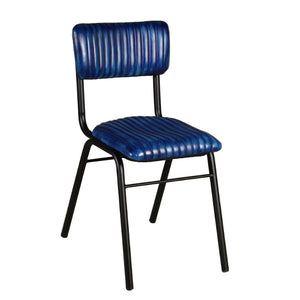 Chaise en cuir Hart bleu roi - Kif-Kif Import