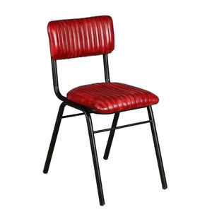 Chaise en cuir Hart bourgogne - Kif-Kif Import