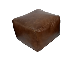 Newport leather pouf - Kif-Kif Import